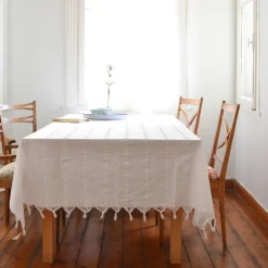 Dug med frynser White - 3 størrelser