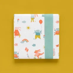 Gavepapir - Sweet Bunny Misty Green