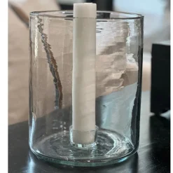 Glas Lysestage - Clear Stor