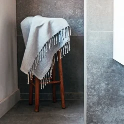 Gråt Hamam 100x200cm håndklæde med frotté ensfarvet