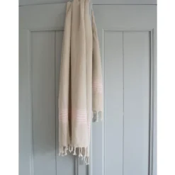 Hamam håndklæde Pink Striped - 2 størrelser