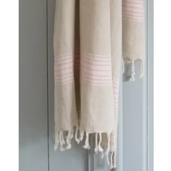 Hamam håndklæde Pink Striped - 2 størrelser