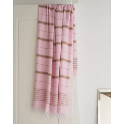 Hamam håndklæde Pink/Brown - 170x100 cm