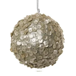 Julekugle mat guld Palietter - 8 cm