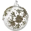 Klar glaskugle med sølv snefnug