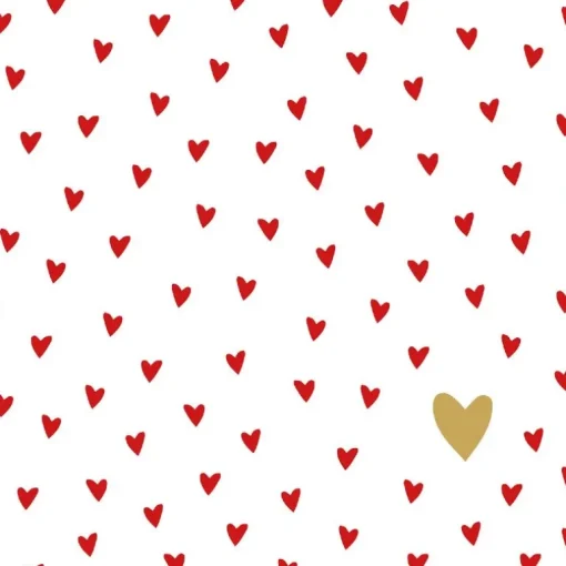 Little Hearts papirservietter, 33x33 cm