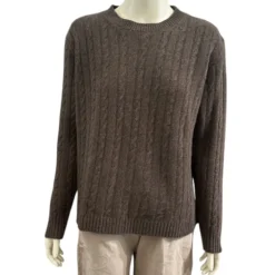 Merino uld strik - kabel brun