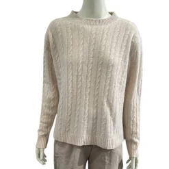 Merino uld strik - kabel off white