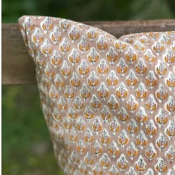 Pudebetræk 50x50 cm Orange blomst