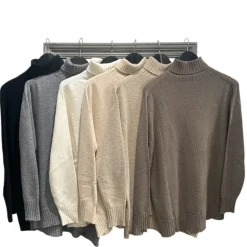 Rullekrave i Cashmere blend - Sort