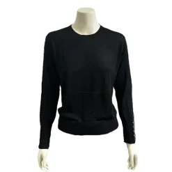 Tynd strik med cashmere - Sort