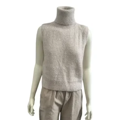 Vest med rullekrave - Off white